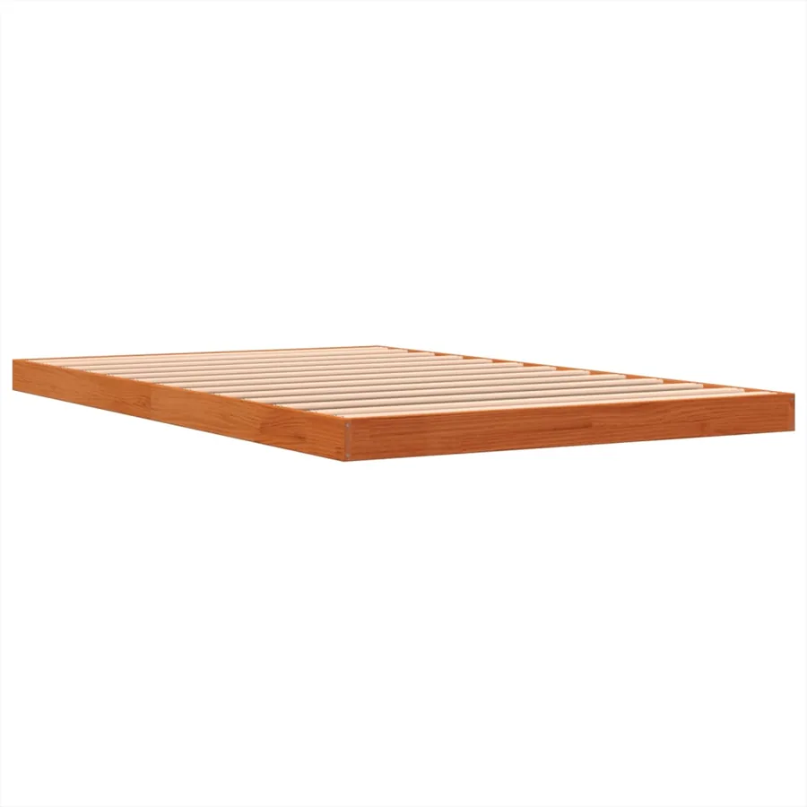 Cadre de lit sans matelas cire marron 120x200cm bois pin massif - 4