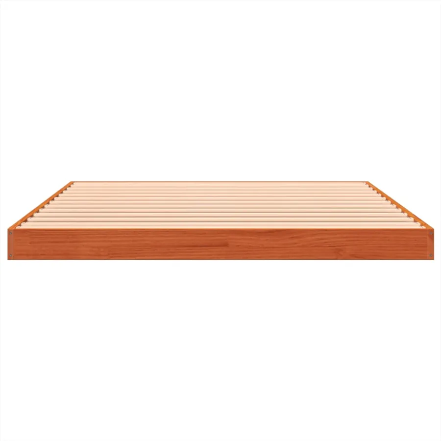 Cadre de lit sans matelas cire marron 120x200cm bois pin massif - 5