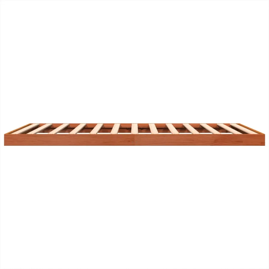 Cadre de lit sans matelas cire marron 120x200cm bois pin massif - 6