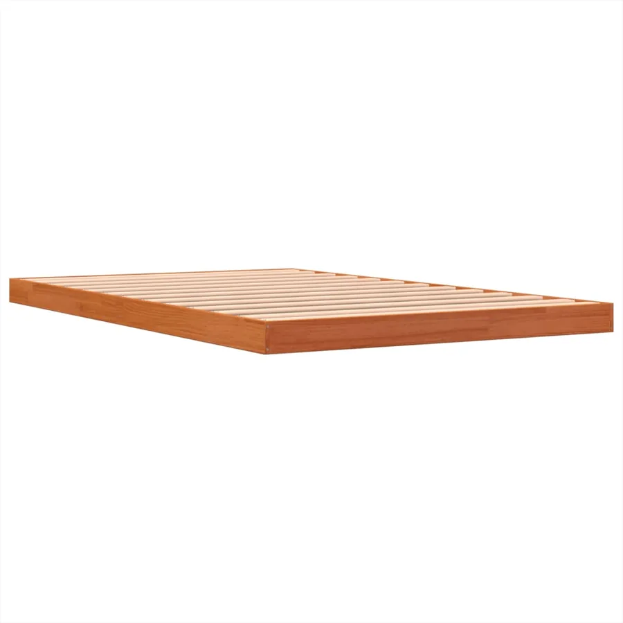 Cadre de lit sans matelas cire marron 120x200cm bois pin massif - 7