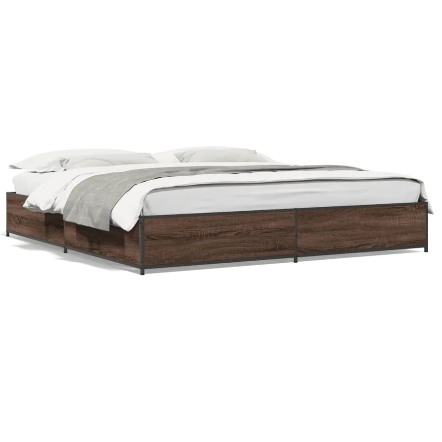 Cadre de lit sans matelas chêne marron 200x200 cm - 2