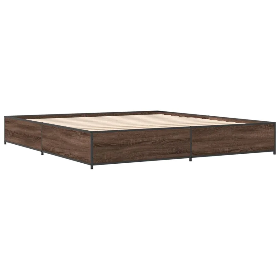 Cadre de lit sans matelas chêne marron 200x200 cm - 3