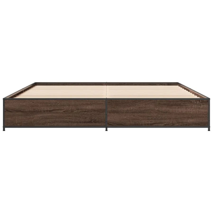 Cadre de lit sans matelas chêne marron 200x200 cm - 4