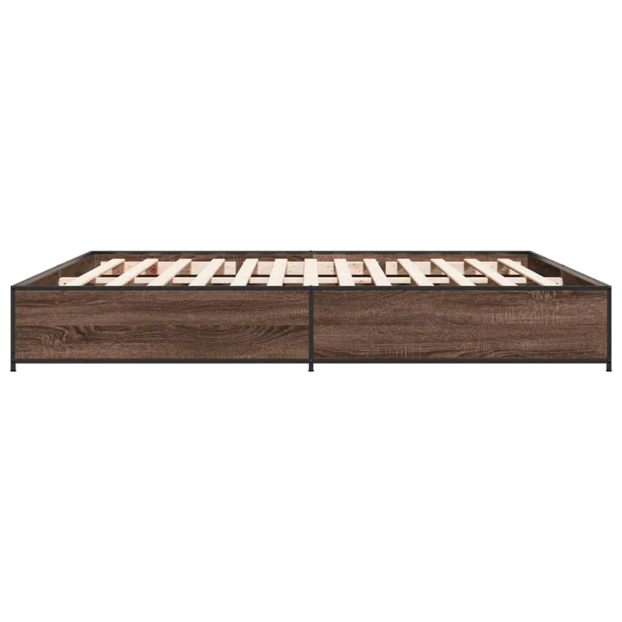 Cadre de lit sans matelas chêne marron 200x200 cm - 5