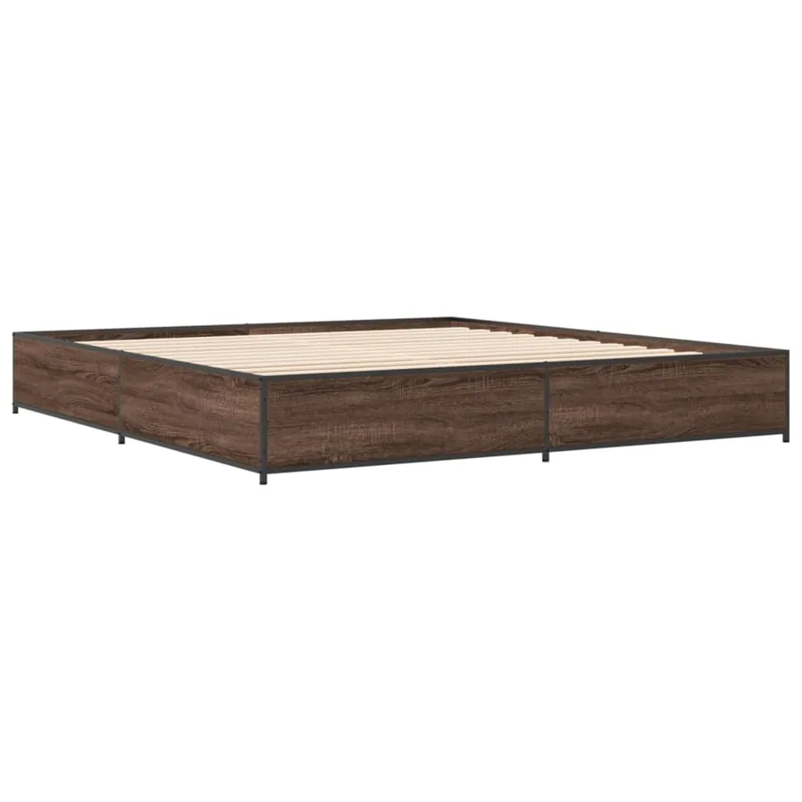 Cadre de lit sans matelas chêne marron 200x200 cm - 6