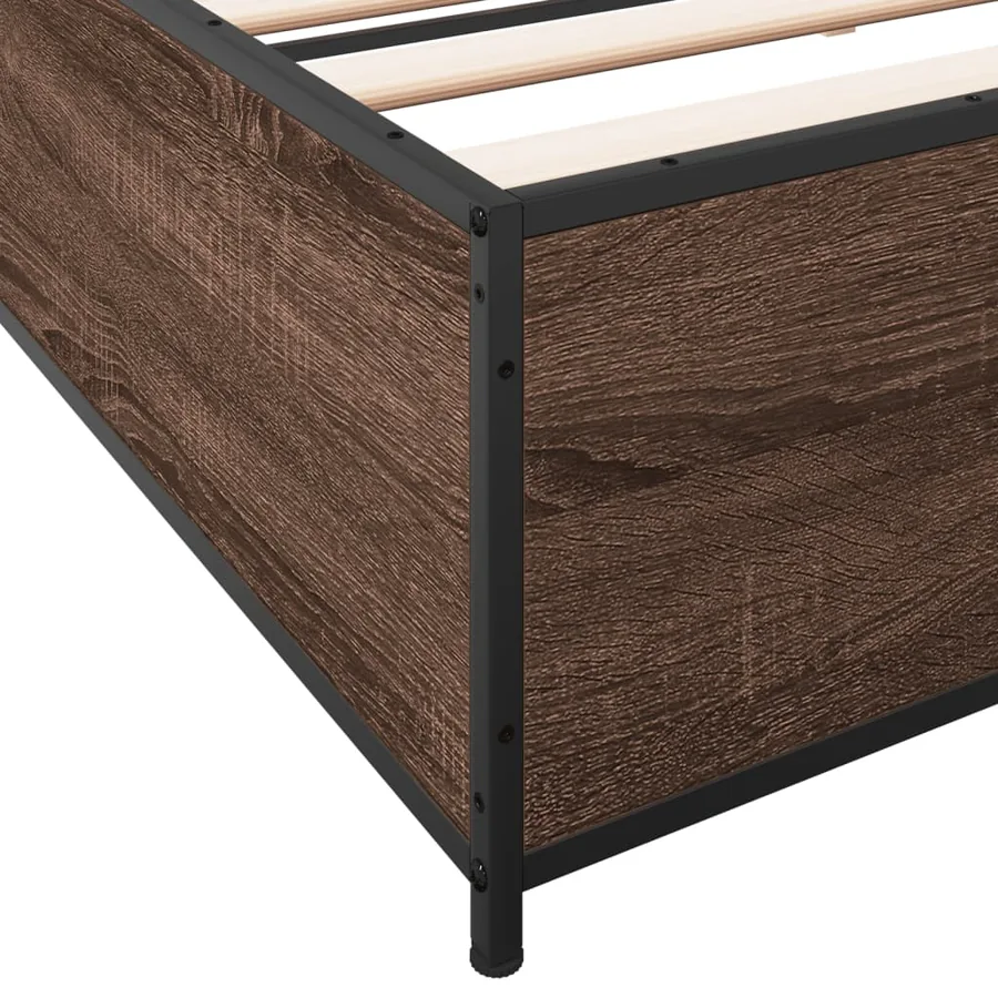 Cadre de lit sans matelas chêne marron 200x200 cm - 7
