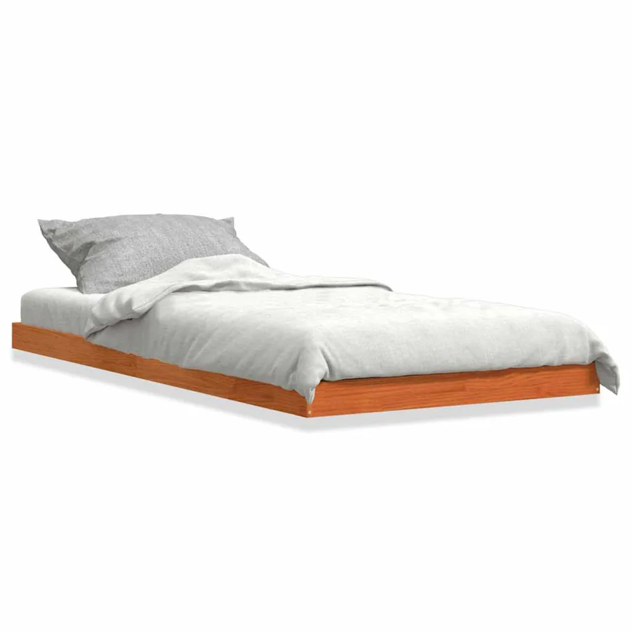 Cadre de lit sans matelas cire marron 75x190 cm bois pin massif - 2