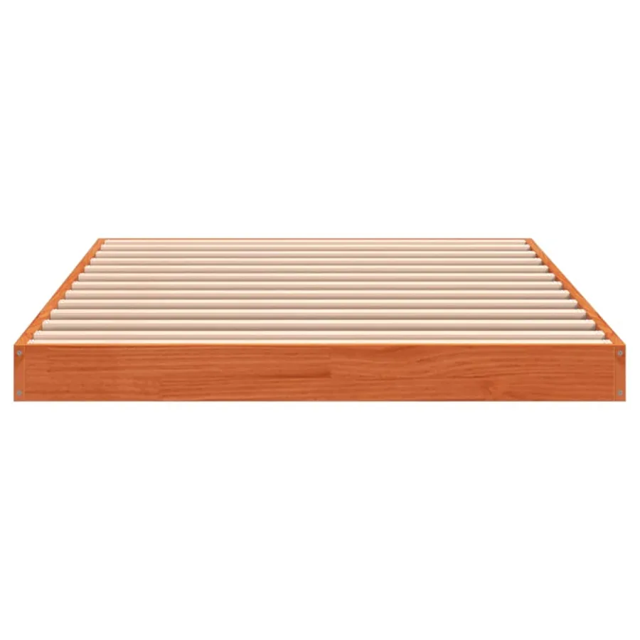 Cadre de lit sans matelas cire marron 75x190 cm bois pin massif - 4
