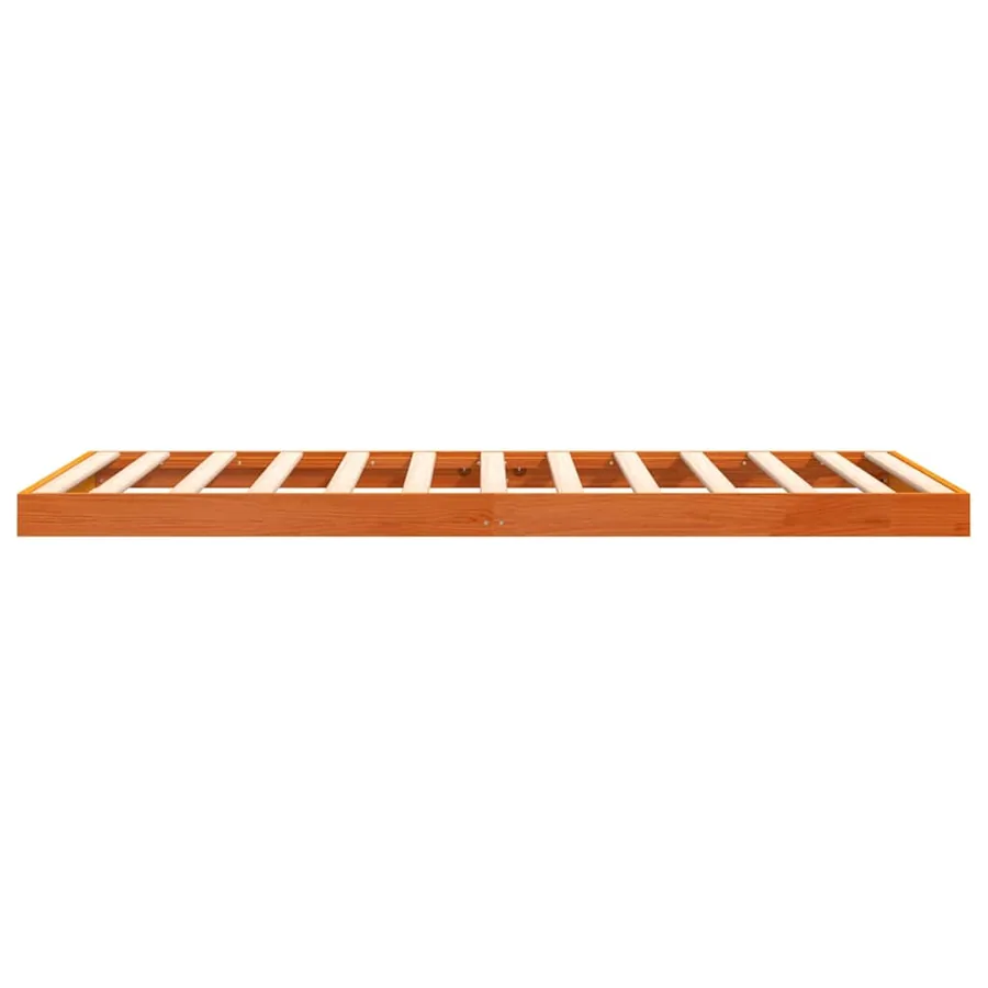Cadre de lit sans matelas cire marron 75x190 cm bois pin massif - 5