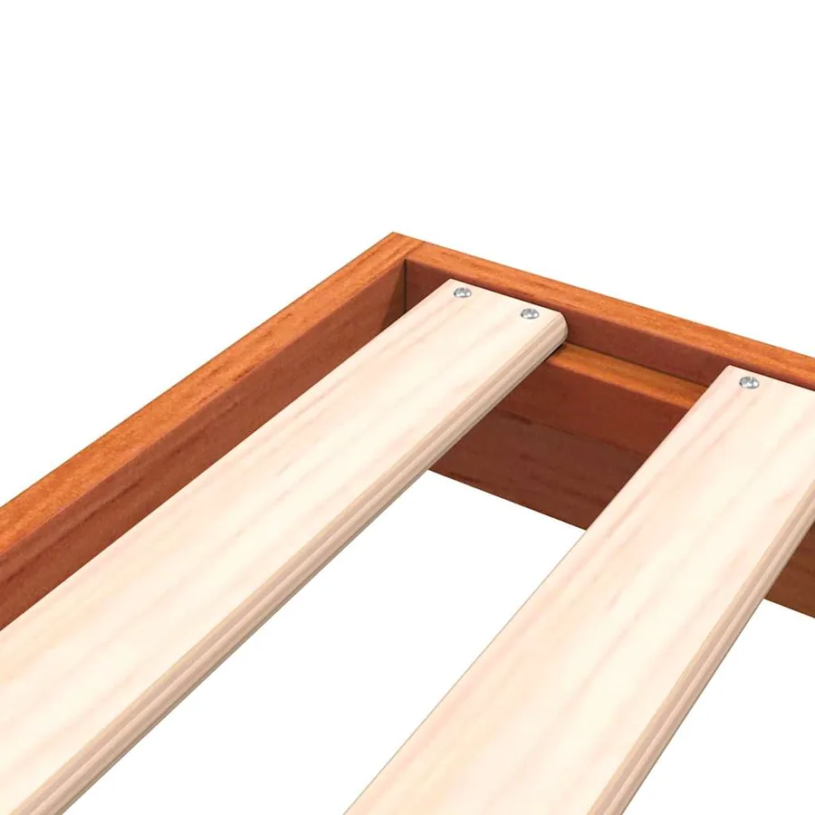 Cadre de lit sans matelas cire marron 75x190 cm bois pin massif - 6