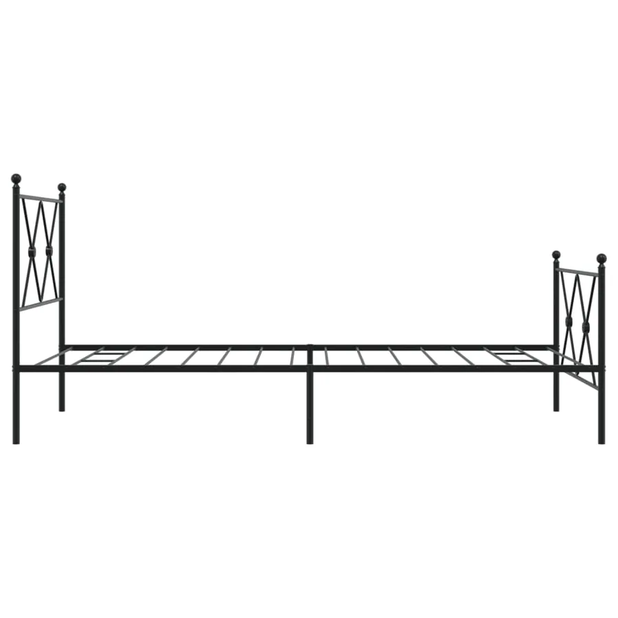 Cadre de lit métal sans matelas avec pied de lit noir 90x190 cm - 5