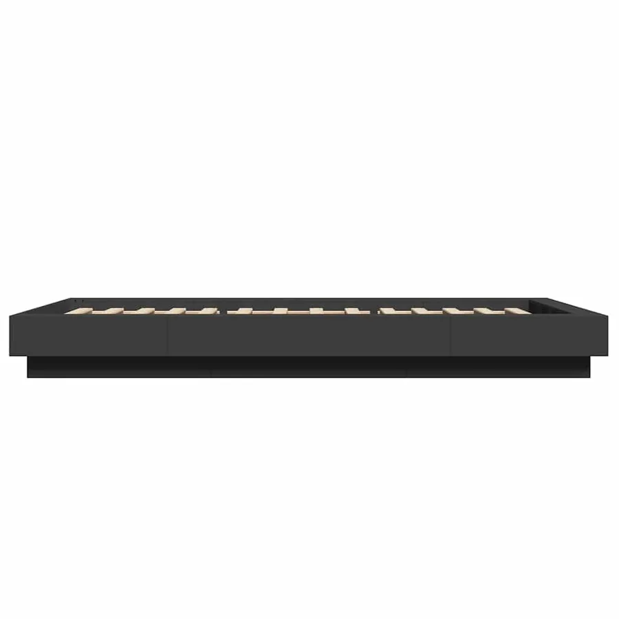 Cadre de lit sans matelas noir 90x190 cm - 5