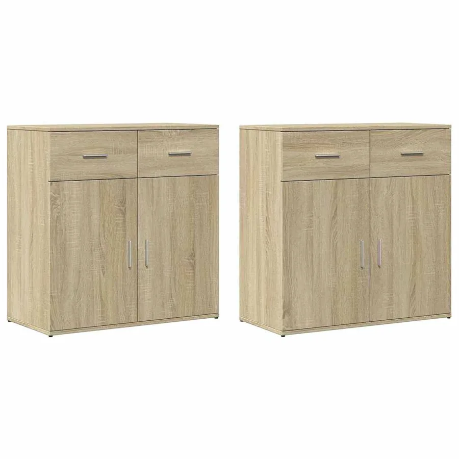 Buffets 2 pcs chêne sonoma 79x38x80 cm bois d'ingénierie - 2