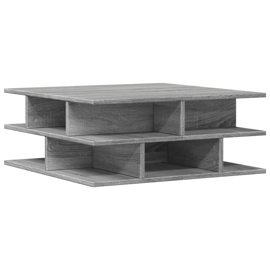 Table basse sonoma gris 70x70x29 cm bois d'ingénierie - 2
