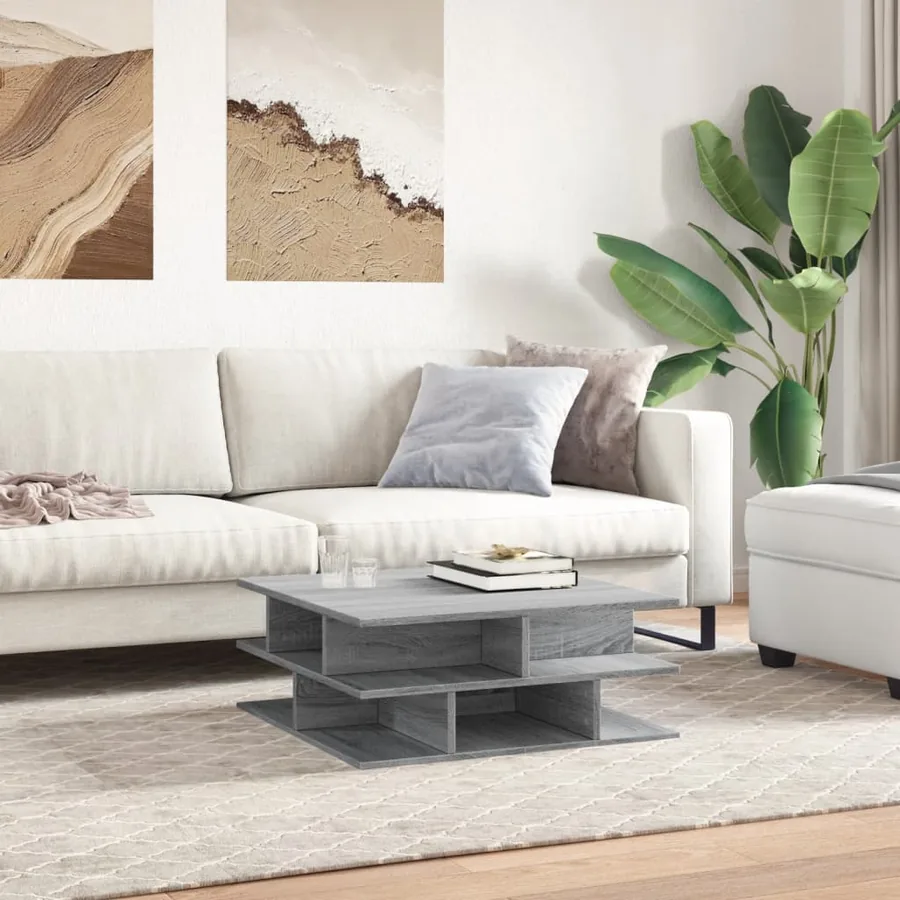 Table basse sonoma gris 70x70x29 cm bois d'ingénierie - 3