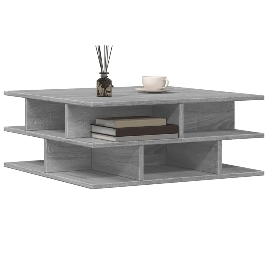 Table basse sonoma gris 70x70x29 cm bois d'ingénierie - 4