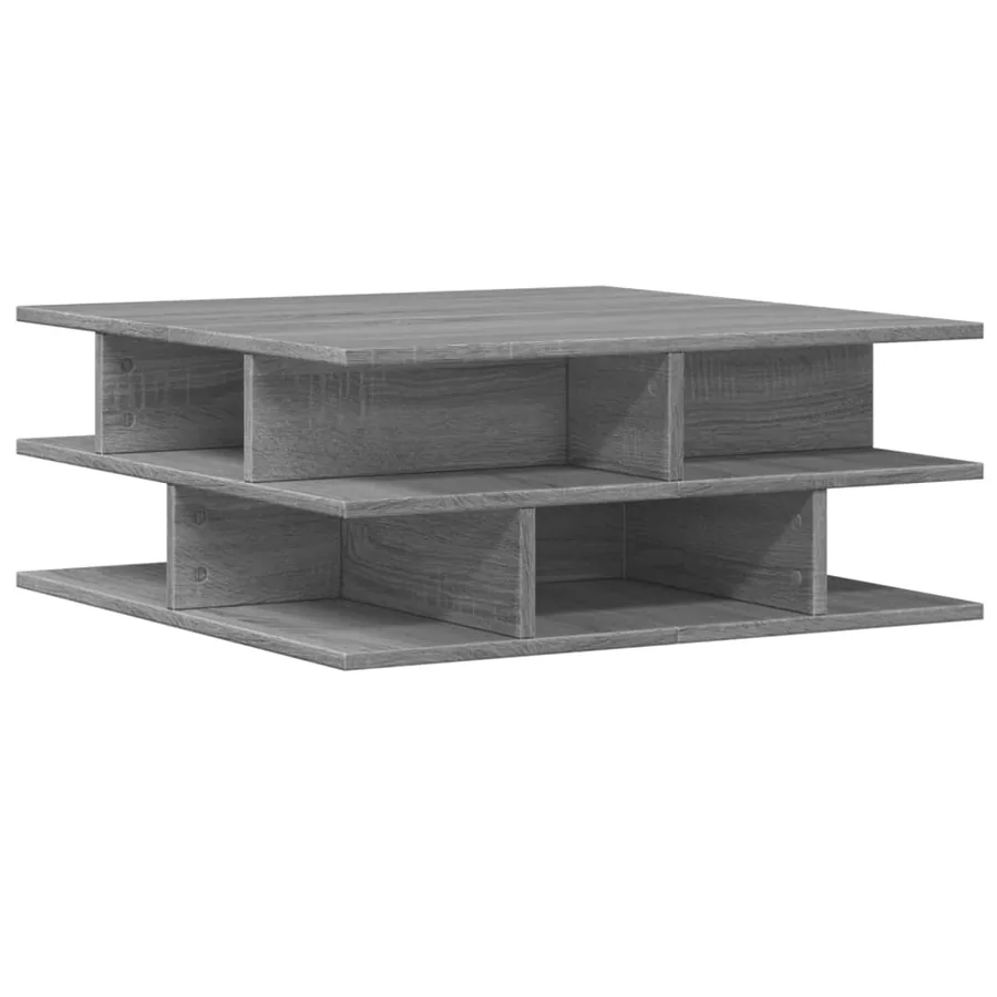 Table basse sonoma gris 70x70x29 cm bois d'ingénierie - 7
