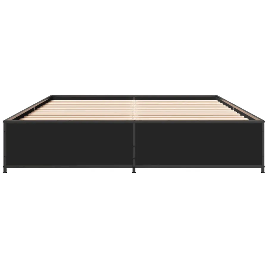 Cadre de lit sans matelas noir 120x200 cm - 4
