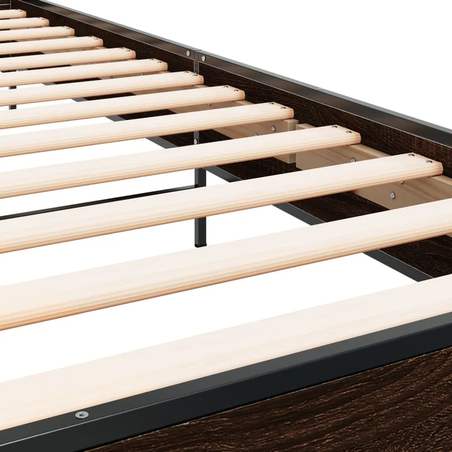 Cadre de lit sans matelas chêne marron 90x200 cm - 7