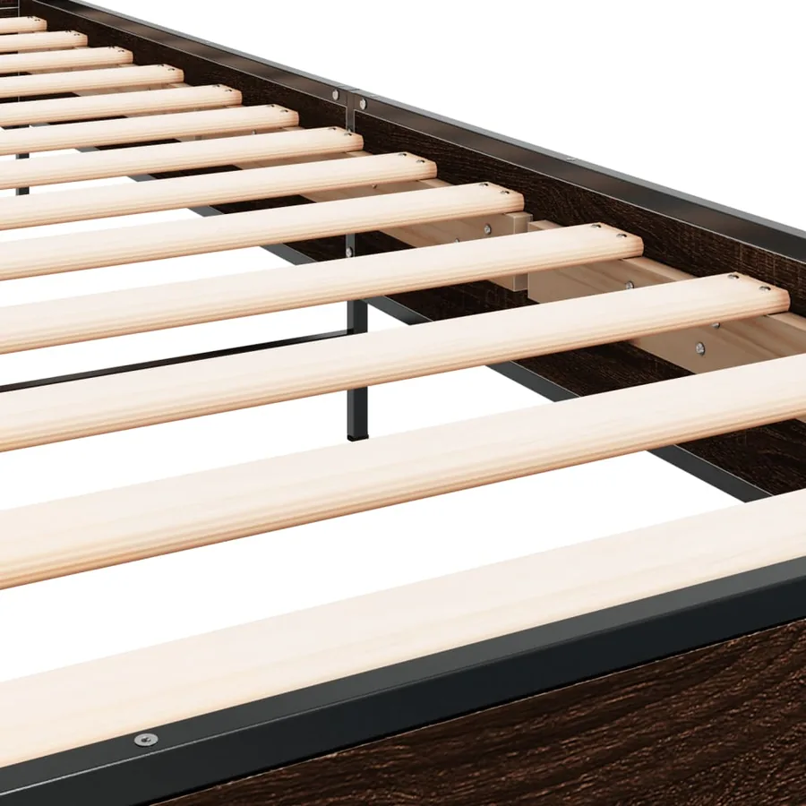 Cadre de lit sans matelas chêne marron 75x190 cm - 7