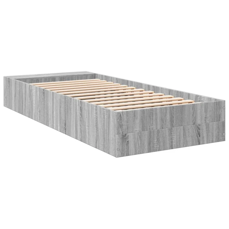 Cadre de lit sans matelas sonoma gris 90x190 cm - 6