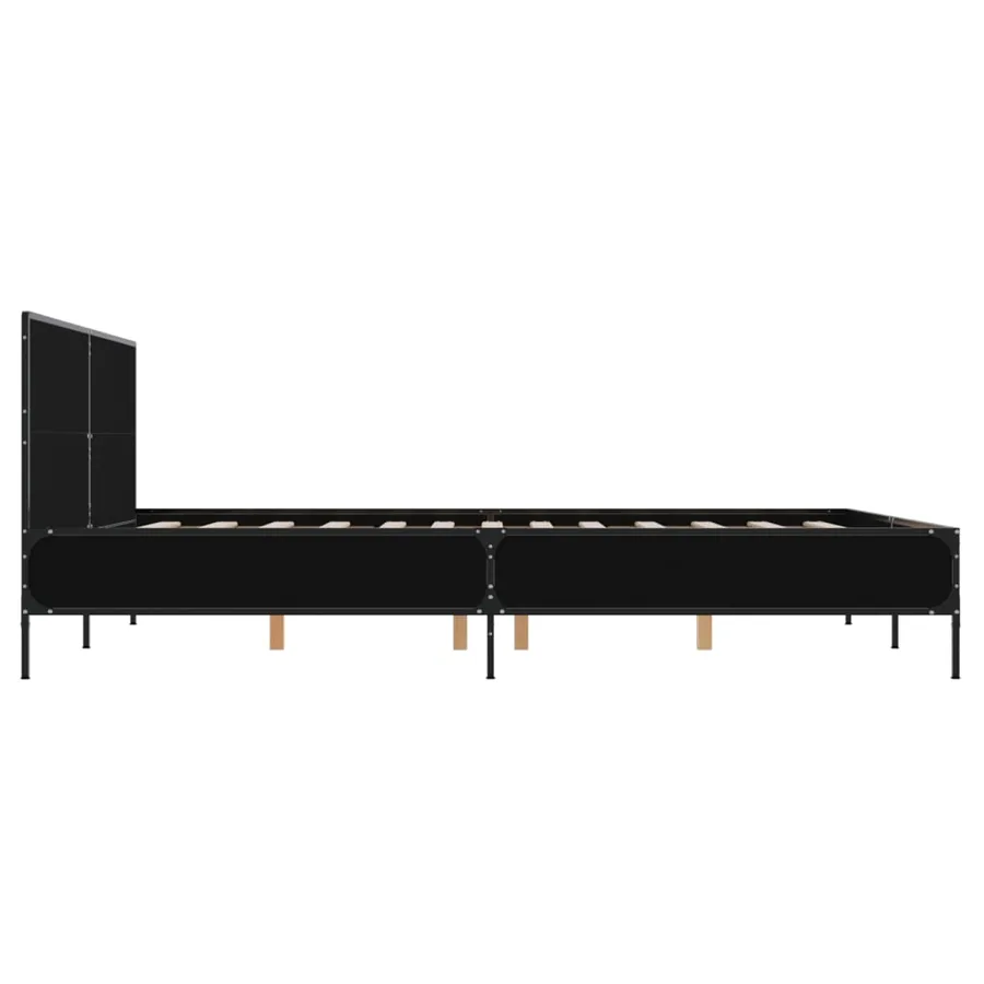 Cadre de lit sans matelas noir 150x200 cm - 5