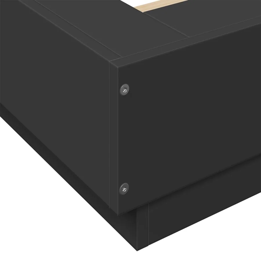 Cadre de lit avec lumières LED sans matelas noir 200x200 cm - 10