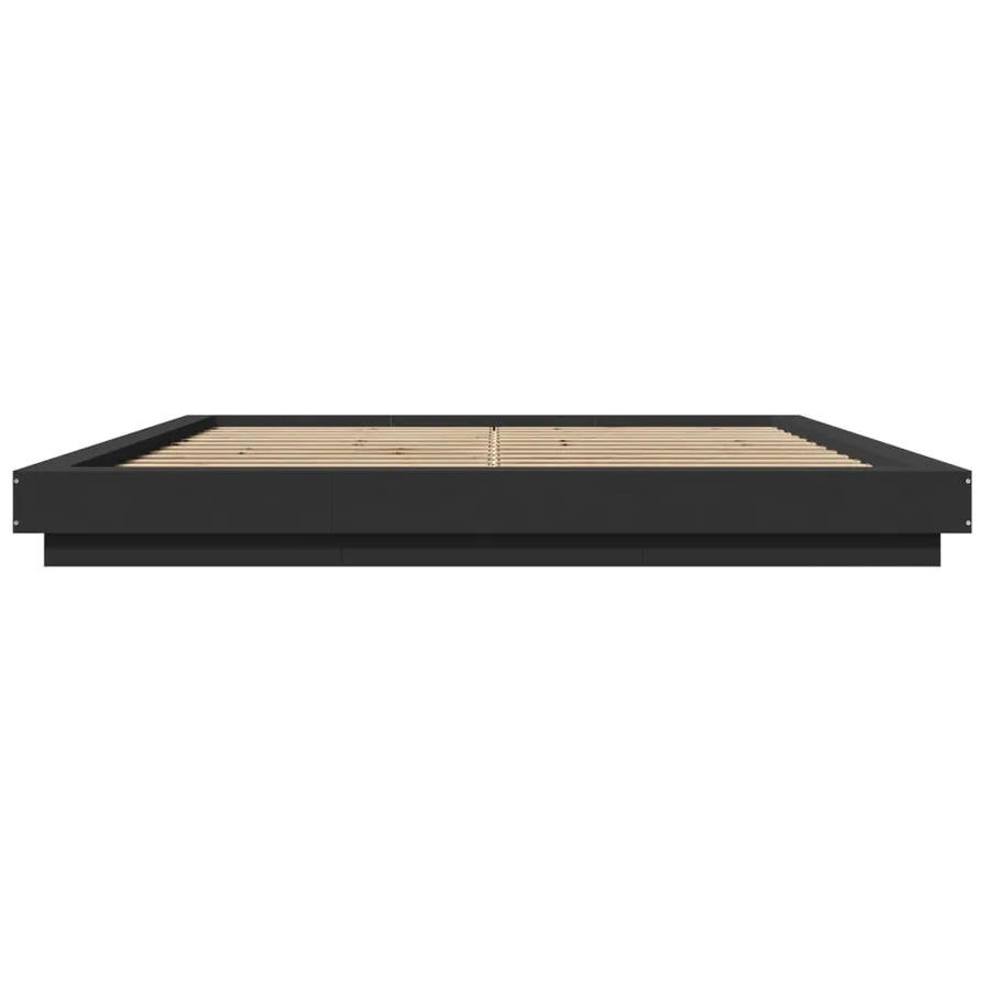 Cadre de lit avec lumières LED sans matelas noir 200x200 cm - 5