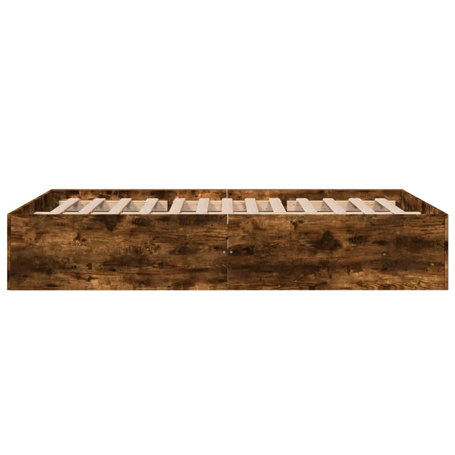 Cadre de lit sans matelas chêne fumé 120x200 cm - 5