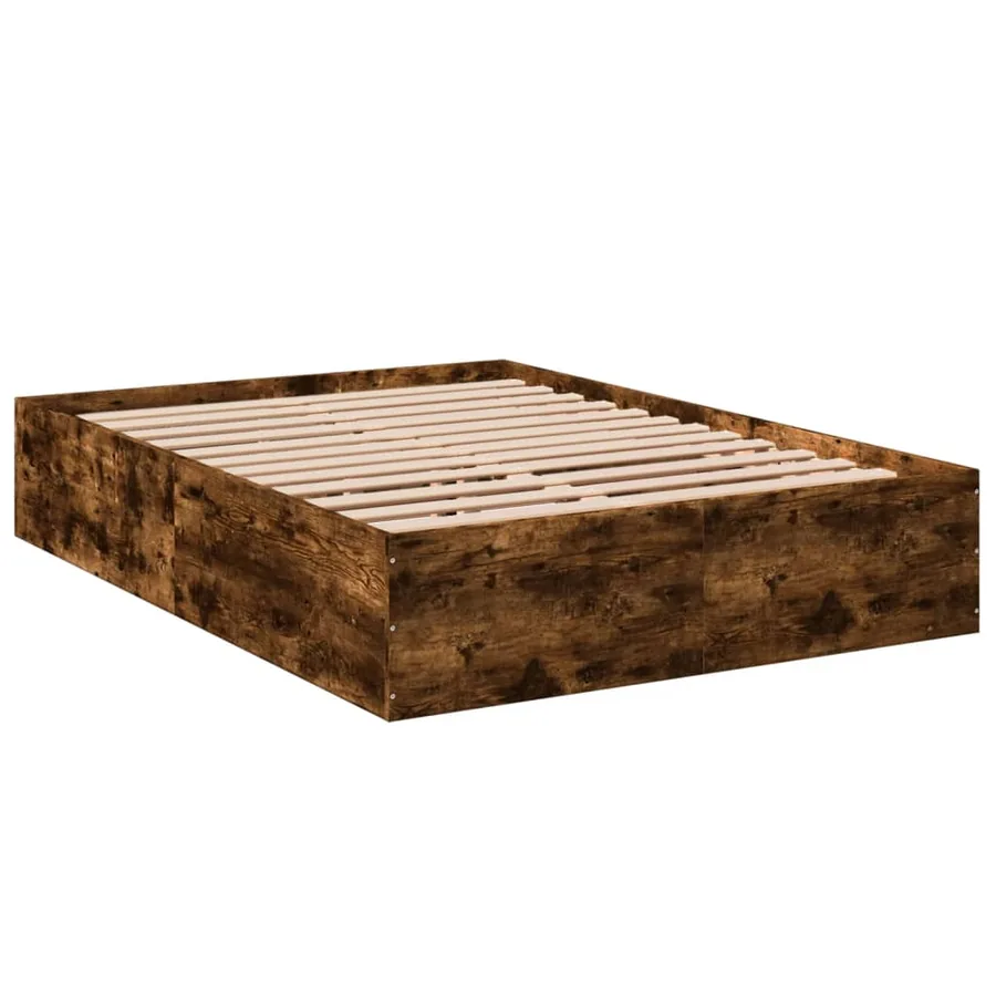 Cadre de lit sans matelas chêne fumé 120x200 cm - 6