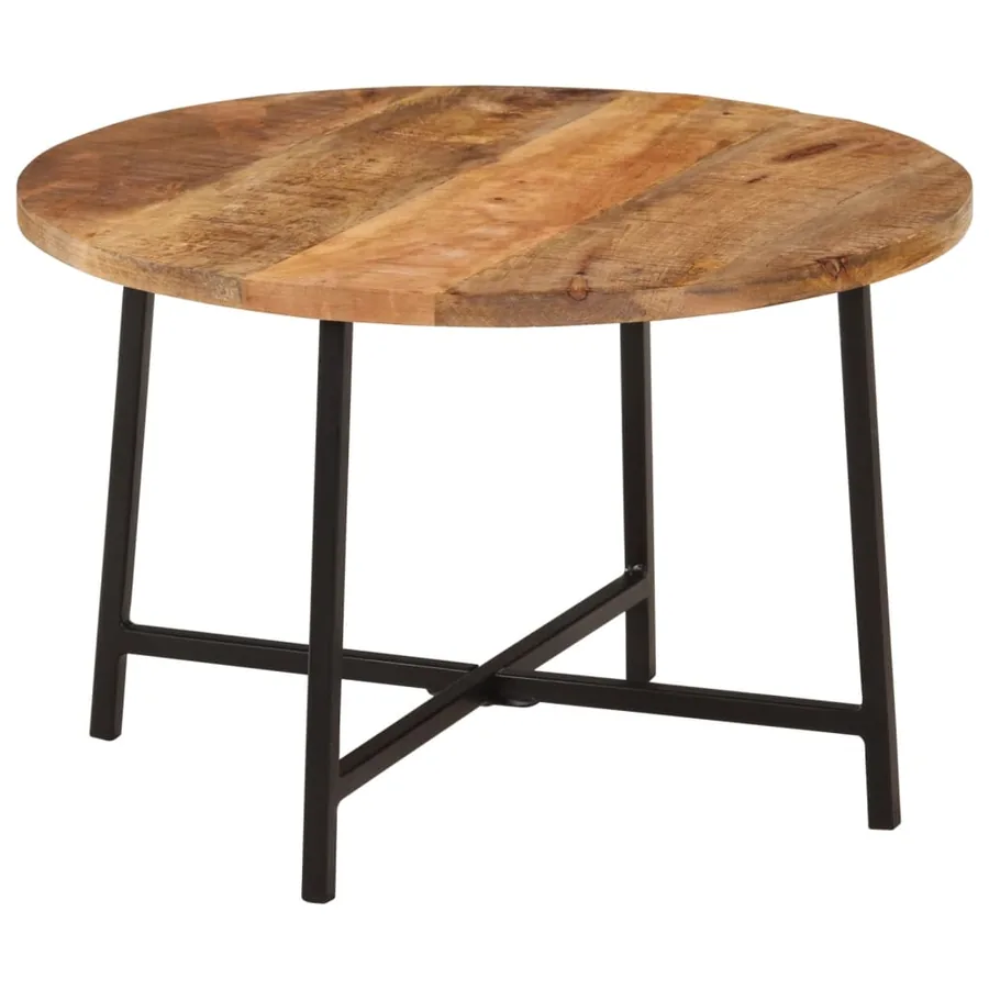 Table basse 54x54x35 cm bois de manguier solide et fer - 10