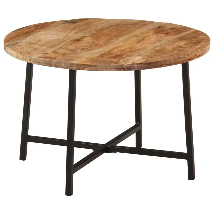 Table basse 54x54x35 cm bois de manguier solide et fer - 11