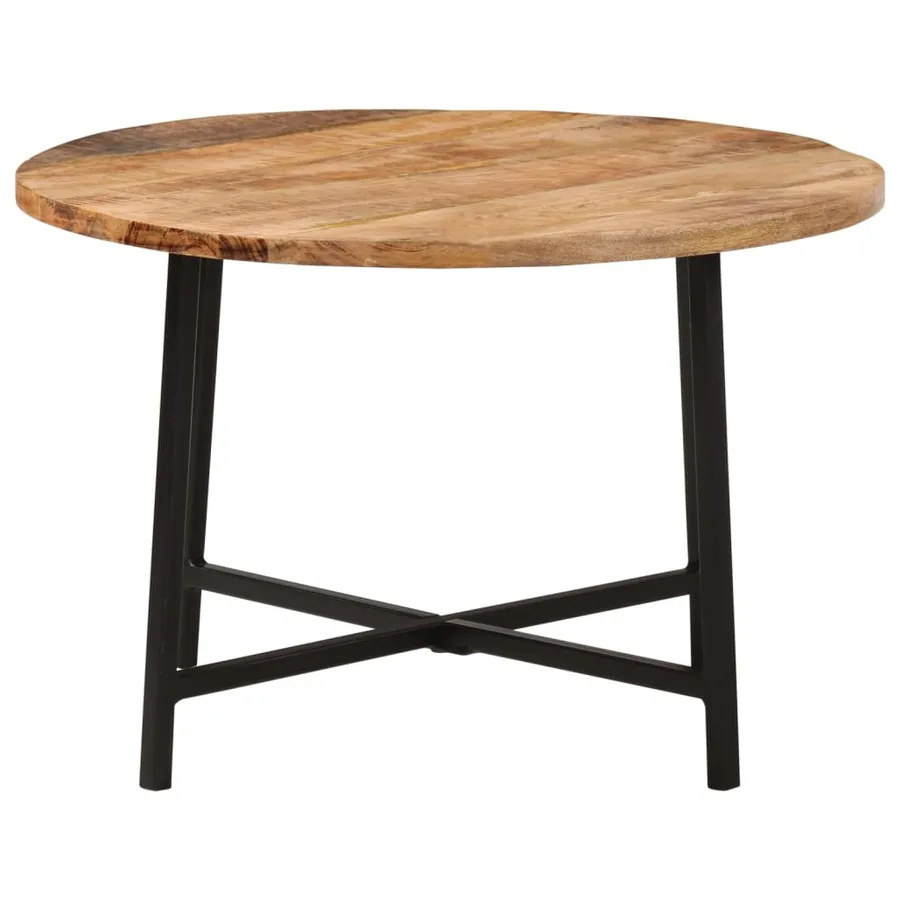 Table basse 54x54x35 cm bois de manguier solide et fer - 2