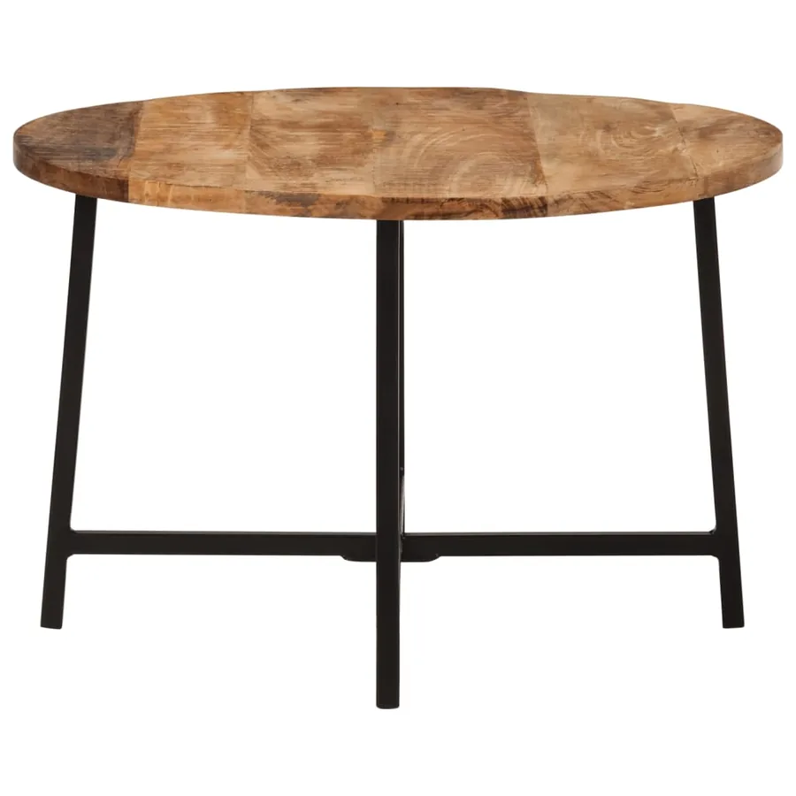 Table basse 54x54x35 cm bois de manguier solide et fer - 3