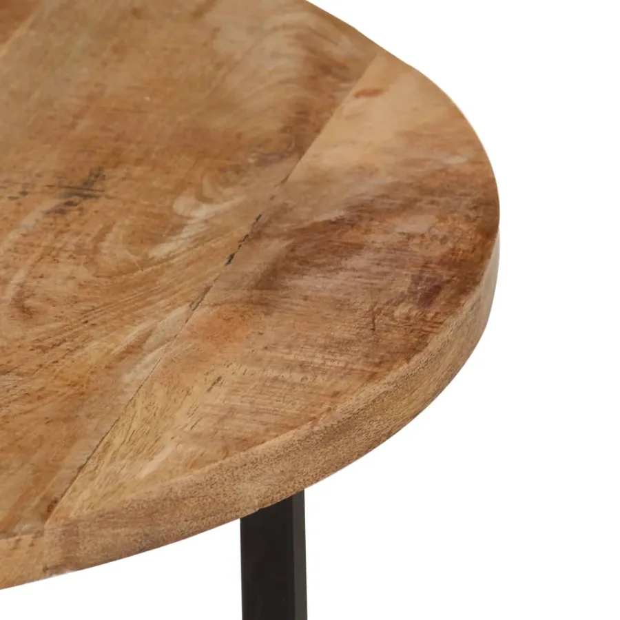 Table basse 54x54x35 cm bois de manguier solide et fer - 5