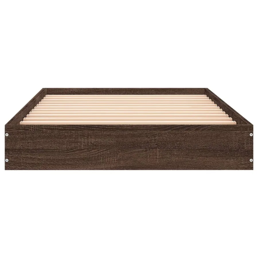 Cadre de lit sans matelas chêne marron 75x190cm bois ingénierie - 4
