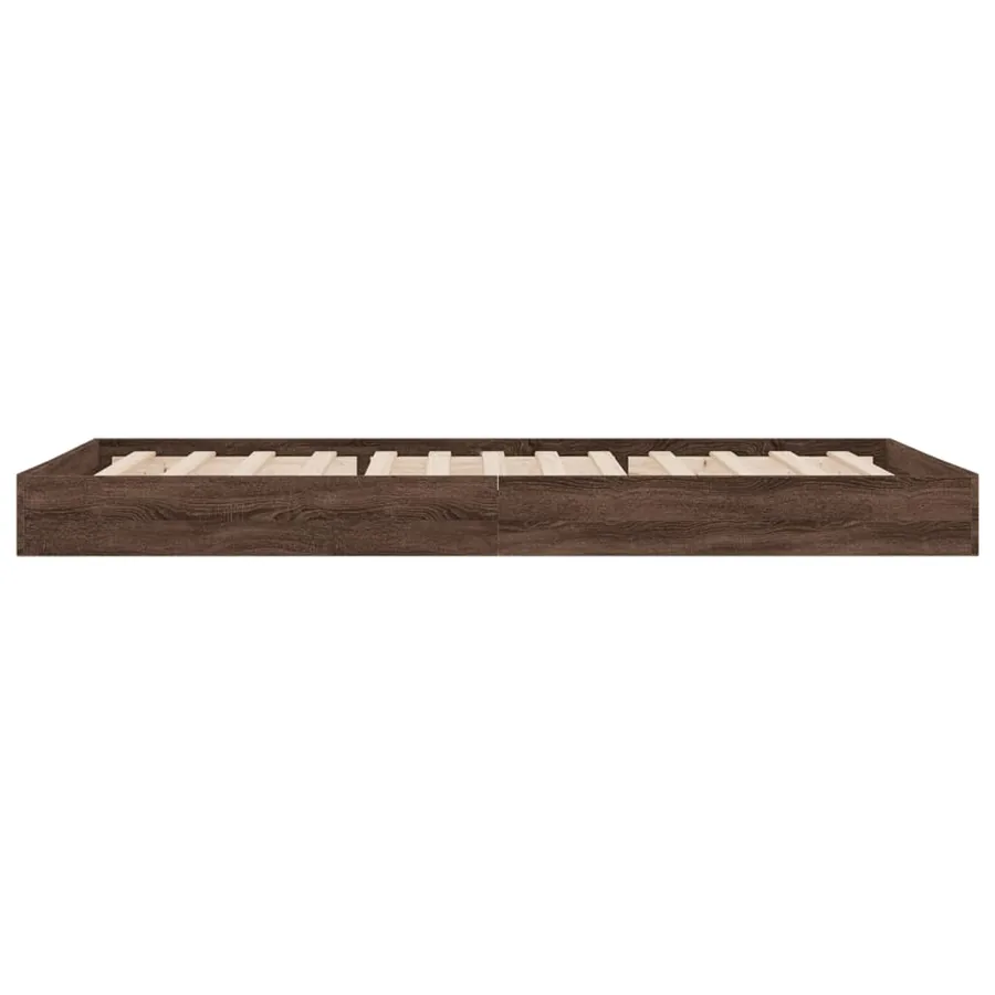 Cadre de lit sans matelas chêne marron 75x190cm bois ingénierie - 5