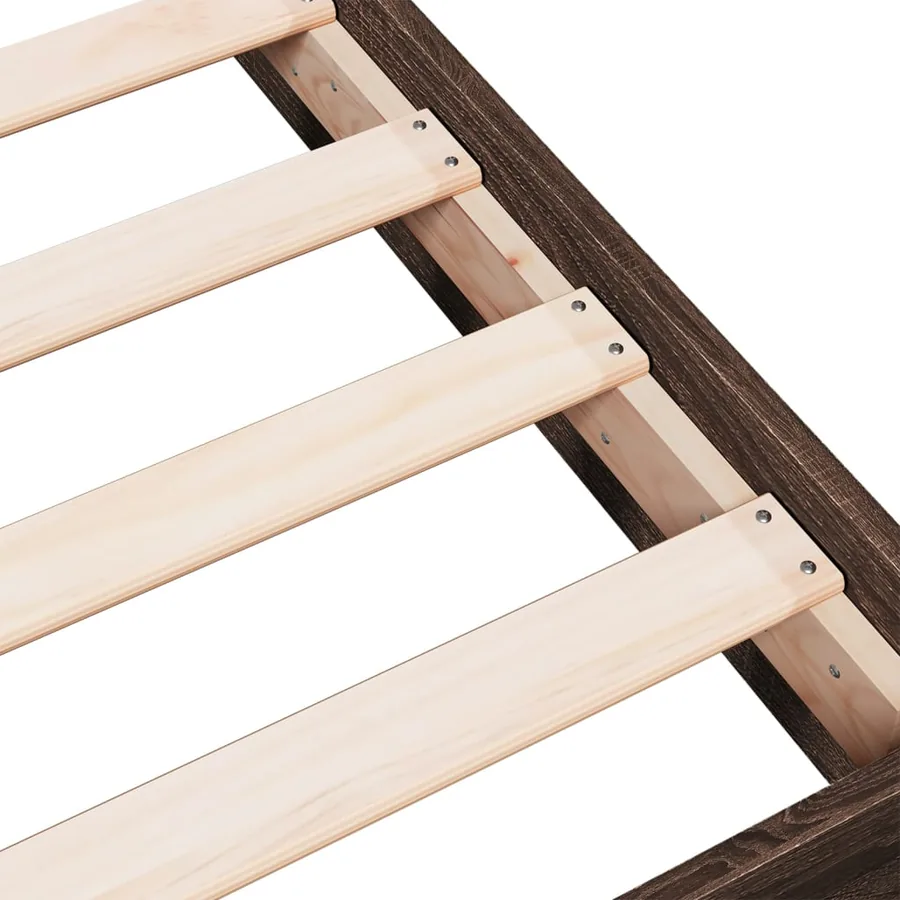 Cadre de lit sans matelas chêne marron 75x190cm bois ingénierie - 7