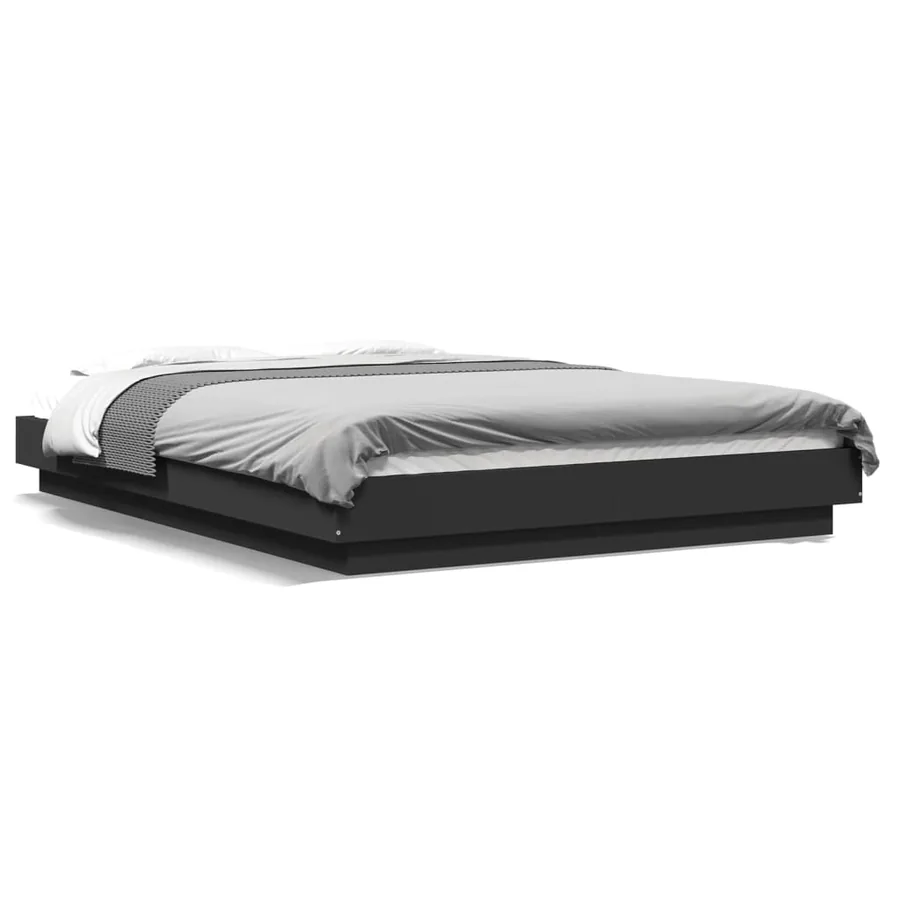 Cadre de lit sans matelas noir 120x190 cm - 2