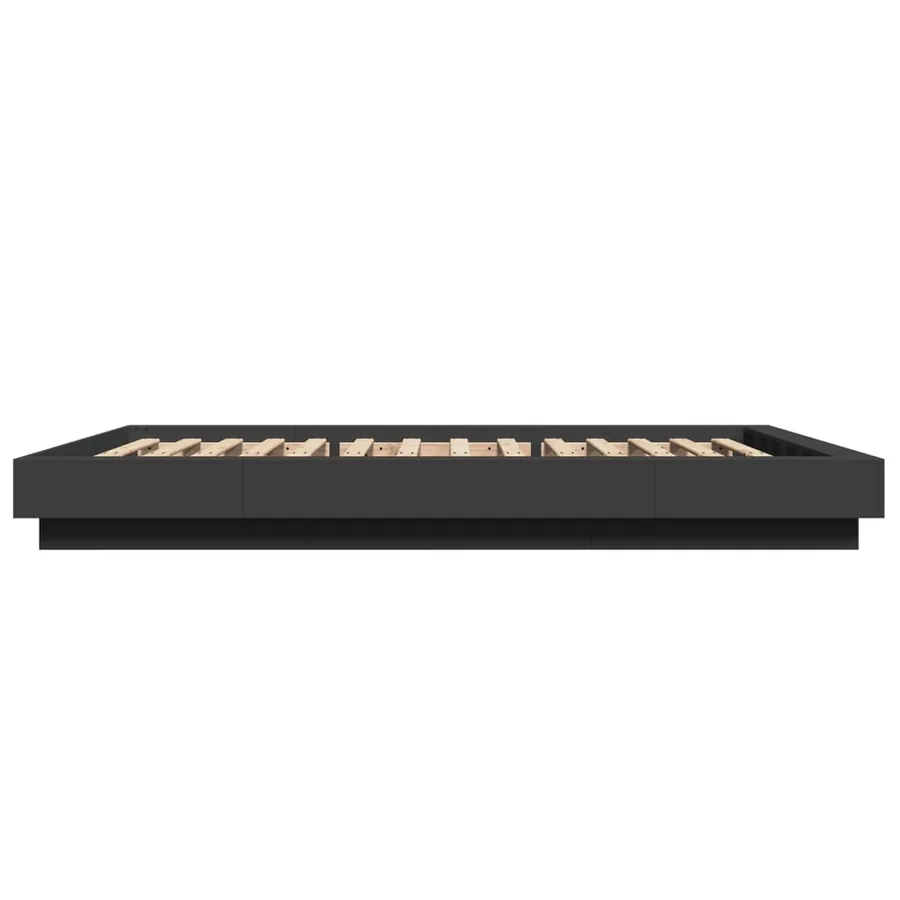 Cadre de lit sans matelas noir 120x190 cm - 5