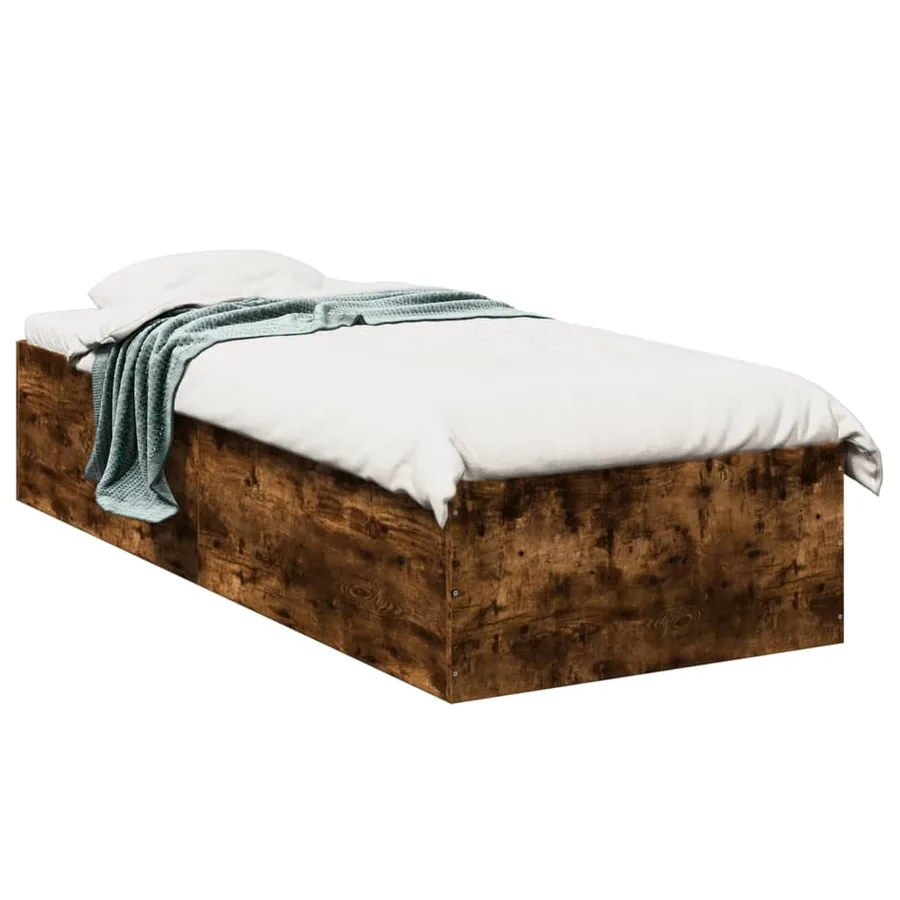 Cadre de lit sans matelas chêne fumé 90x190 cm - 2