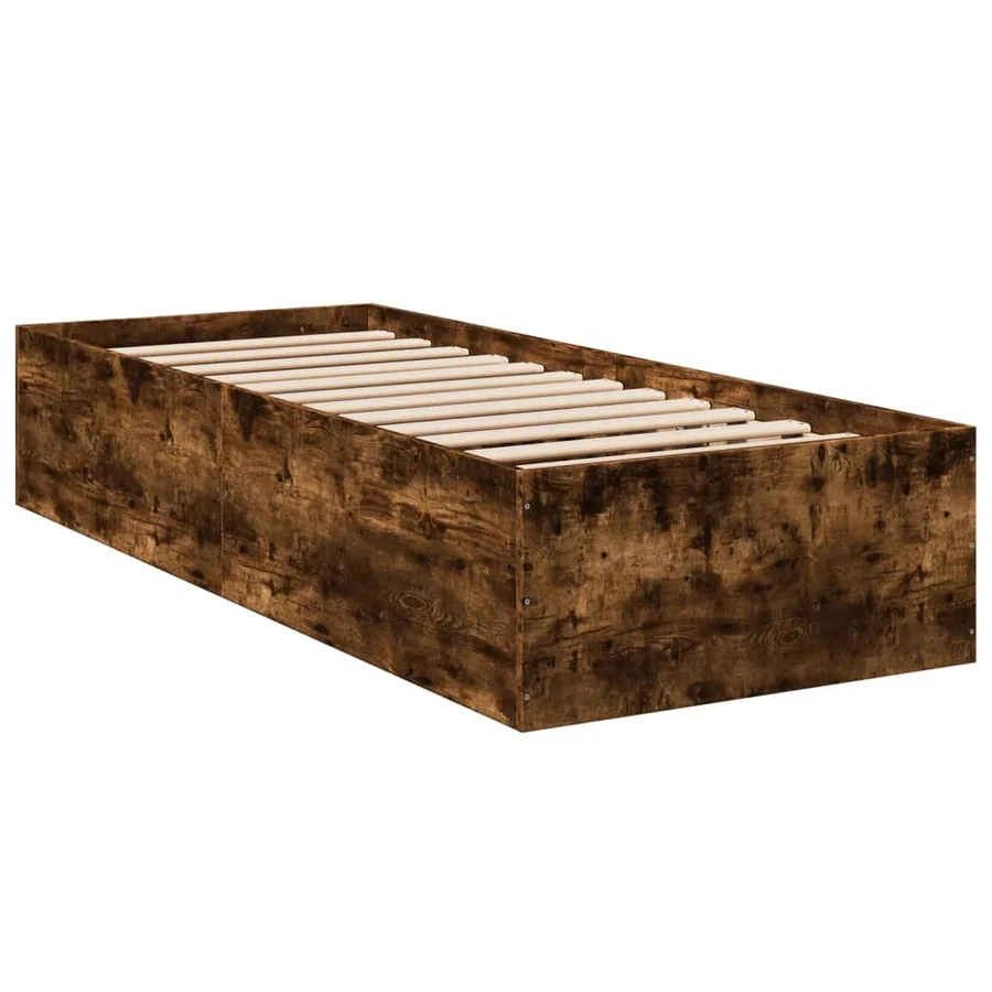 Cadre de lit sans matelas chêne fumé 90x190 cm - 3