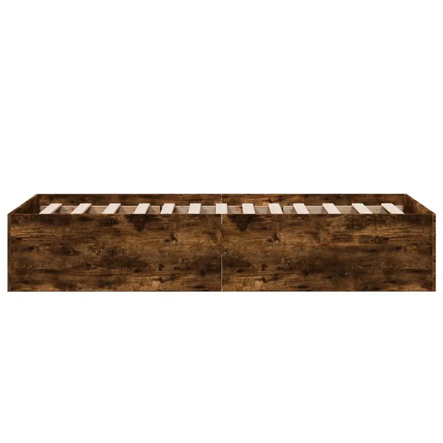 Cadre de lit sans matelas chêne fumé 90x190 cm - 5