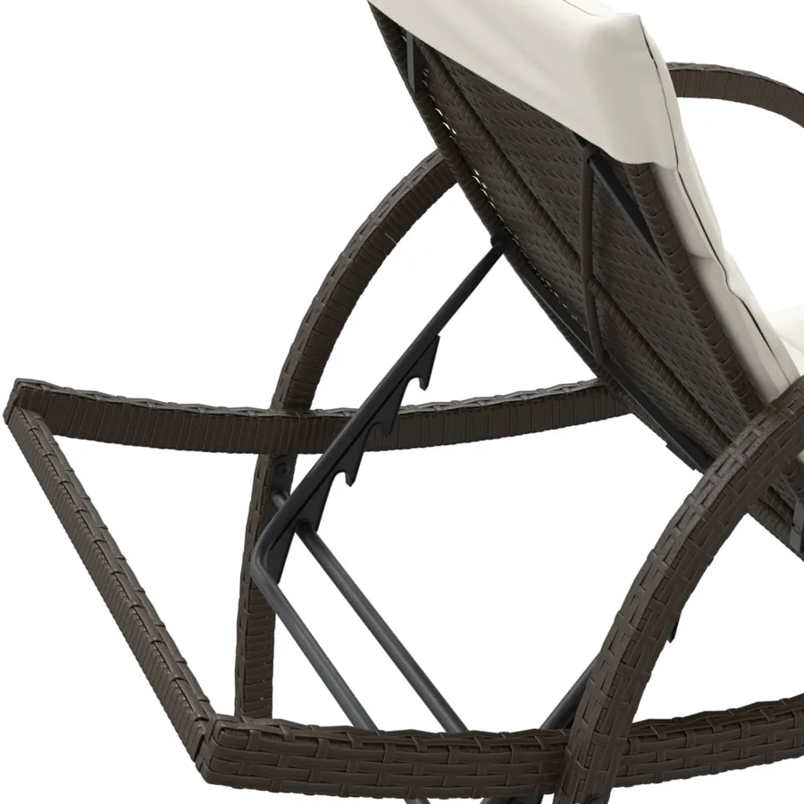 Chaises longues lot de 2 avec table marron résine tressée - 11