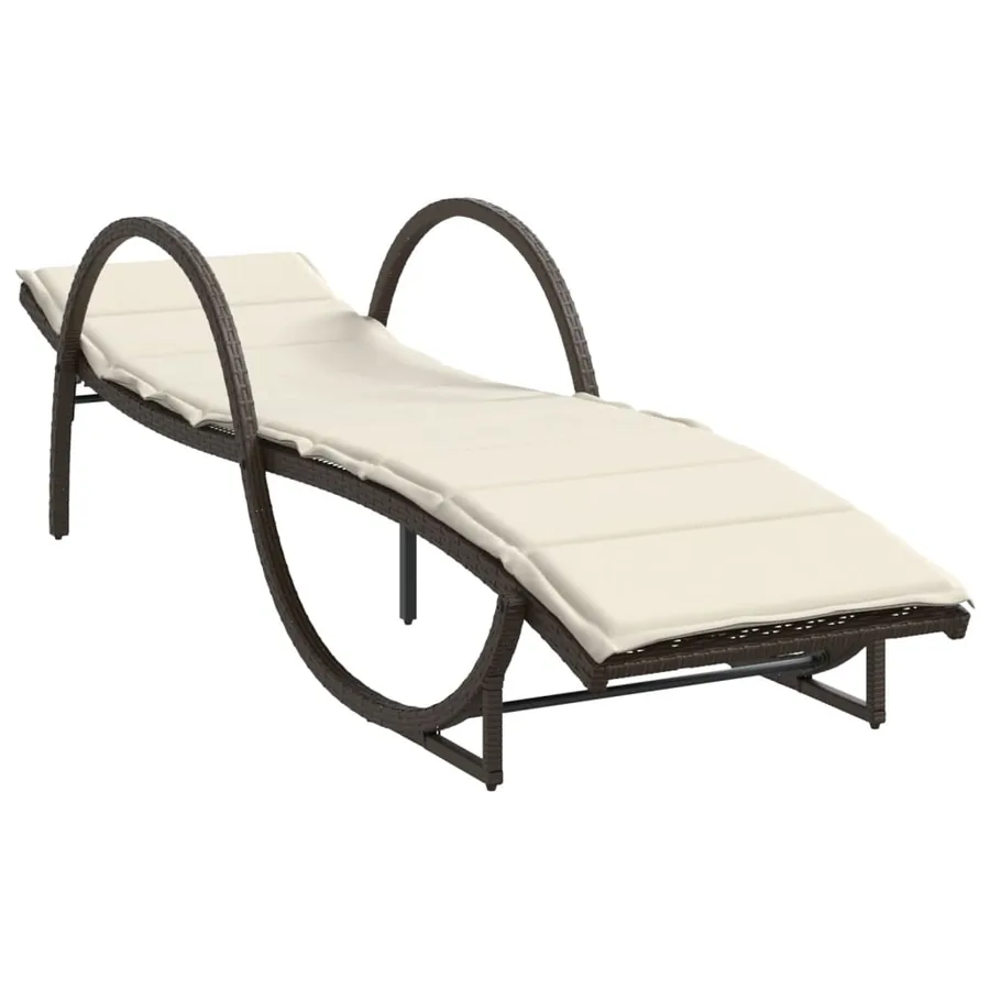 Chaises longues lot de 2 avec table marron résine tressée - 4
