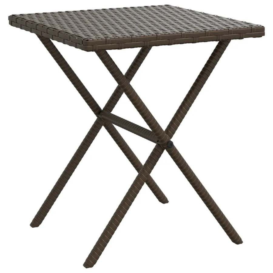 Chaises longues lot de 2 avec table marron résine tressée - 8