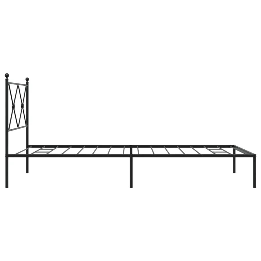 Cadre de lit métal sans matelas avec tête de lit noir 100x200cm - 5