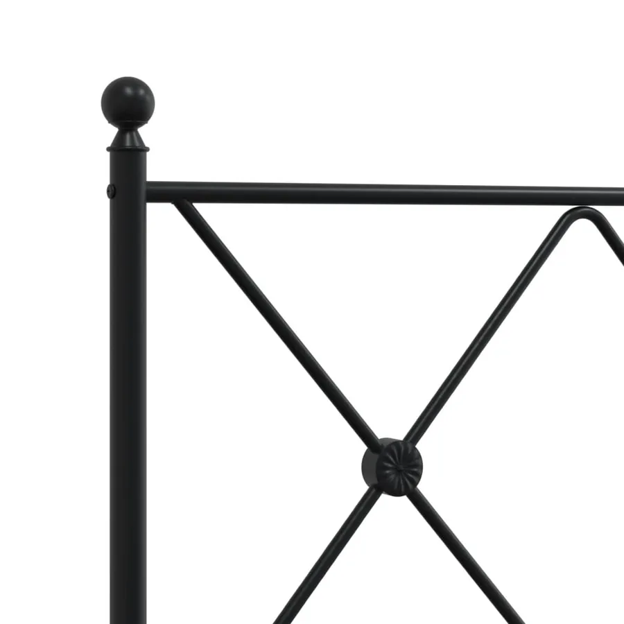 Cadre de lit métal sans matelas avec tête de lit noir 100x200cm - 7