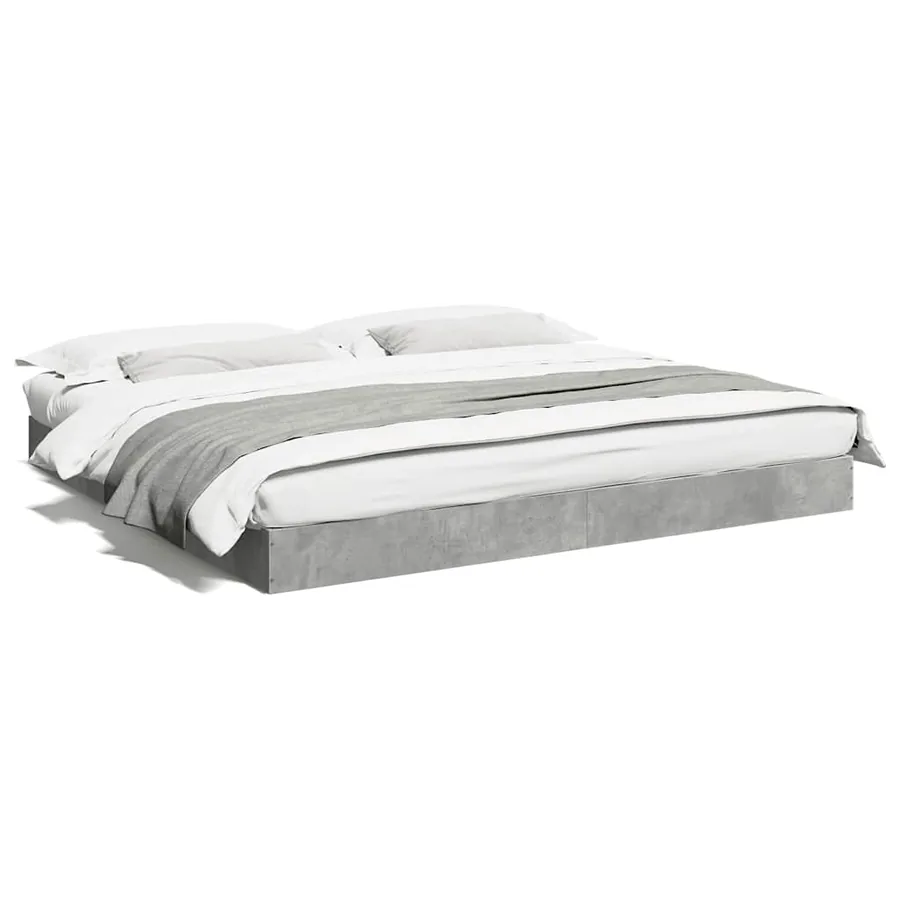 Cadre de lit sans matelas gris béton 180x200 cm - 2