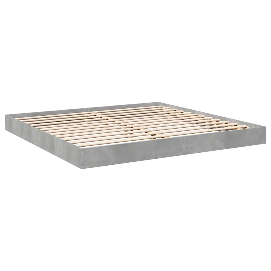 Cadre de lit sans matelas gris béton 180x200 cm - 3